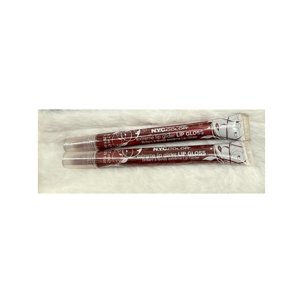 Lot of 2 NYC New York Color Extreme Lip Glider Lip Gloss Riverside Rouge 527U